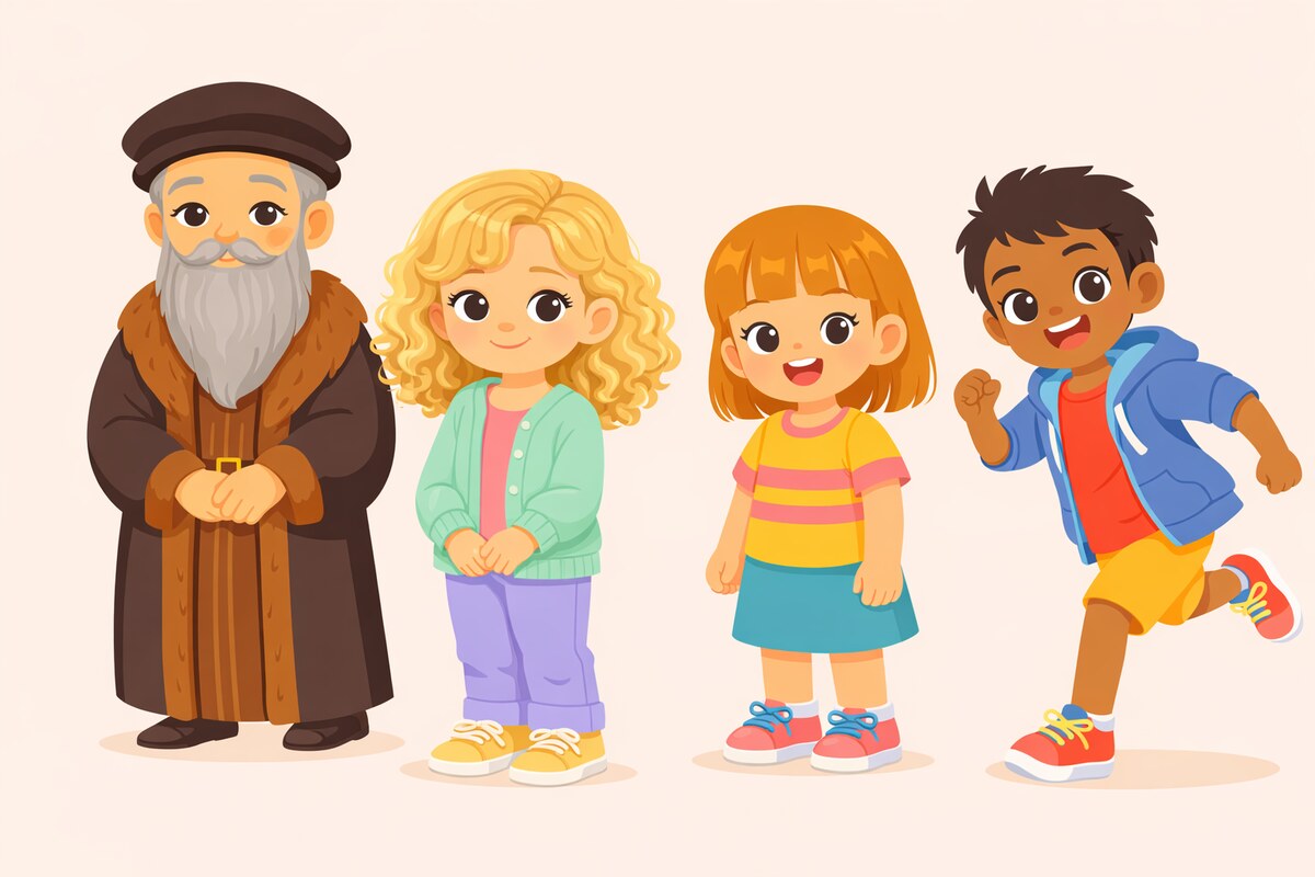 Tio Calvino, Sara, Olívia e João